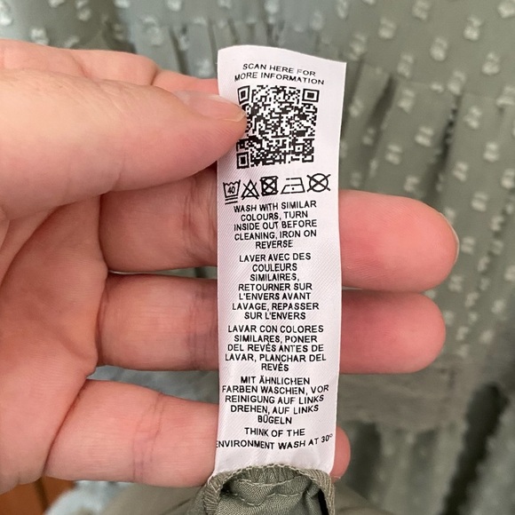 ASOS Tiered Green Maxi Dress Swiss Dot Pattern Size US 8 - Picture 6 of 6